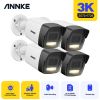 Annke 3K Dual Light Audio Fixed Bullet Camera Human Vehicle Detection 6MP HD IP Security Camera Poe 256G SD Storage ONVIF IP67