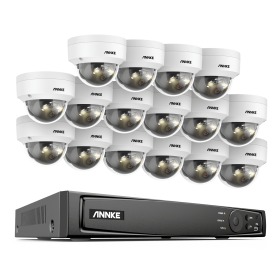 ANNKE 16CH Ultra HD Full Color PoE Network Video Security System H.265+ Surveillance NVR 4MP IP67 Outdoor Night Vision CCTV Kit (Color: 16CH 16PCS NVR Kit, Build-in HDD: 2T)