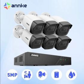 ANNKE 8CH FHD 5MP POE Network Video Security System H.265+ 6MP NVR With 5MP Video Surveillance Cameras Audio Recording Ip Camera (Color: 8pcs cameras, Build-in HDD: 2T)
