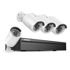 SANNCE 8CH 8MP POE NVR Kit CCTV Security System 8MP/5MP/3MP IR IP66 Outdoor IP Camera Plug&Play 8Pcs Video Surveillance System (Color: 4PCS 8MP, Build-in HDD: 2T)