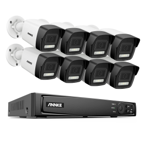 ANNKE 16CH 4K Ultra HD POE Network Video Security System 8MP H.265 NVR With 16X 8MP 30m EXIR Night Vision Weatherproof IP Camera (Color: 16CH 8Pcs Camera, Build-in HDD: nan)