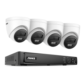 ANNKE 8CH 8MP Ultra HD PoE Network Video Security System 4K H.265 Surveillance NVR 4x8MP HD IP67 POE CCTV Bullet Cameras (Color: 8CH NVR 4PCS Camera, Build-in HDD: 4T)