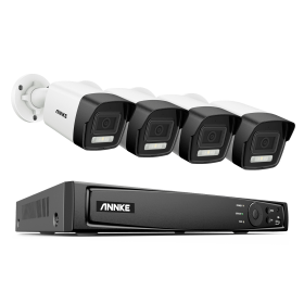 ANNKE 8CH 4K Ultra HD POE Network Video Security System 8MP H.265+ NVR With 4pcs 8MP Weatherproof IP Camera CCTV Security Kit (Color: 8CH NVR 4PCS Camera, Build-in HDD: 2T)