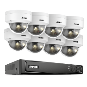 Annke 8CH NVR 12MP HD IP Security Camera Poe 6K Dual Light Audio Fixed Video Surveillance Human Vehicle Detection CCTV System (Color: 8CH NVR 8PCS Camera, Build-in HDD: 2T)