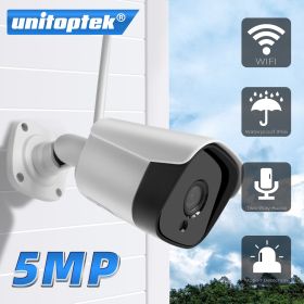 5MP Smart Outdoor Camera WIFI Waterproof CCTV Camera Security Outdoor Alarm TF Card Slot IP Cam Night Vision CamHi APP (Focus: 3.6mm, Sensor Size: 1080P With 32G TF)