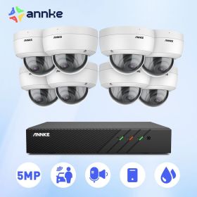 ANNKE 5MP FHD POE Network Video Security System H.265+ 6MP NVR With 5MP Weatherproof Surveillance POE Cameras Audio in Ip Camera (Color: 8pcs cameras, Build-in HDD: nan)
