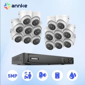 ANNKE 16CH FHD 5MP POE Video Security System H.265+ 8MP NVR With 16X 5MP Weatherproof Surveillance POE Cameras With Audio Record (Build-in HDD: nan)
