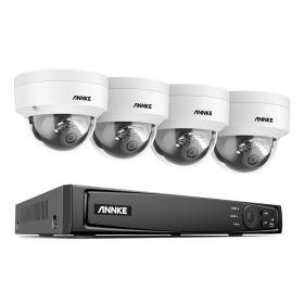 ANNKE 8CH 4K Ultra HD POE Network Video Security System 8MP H.265+ NVR With 8pcs 8MP Weatherproof IP Camera CCTV Security Kit (Color: 4pcs camera, Build-in HDD: 4T)