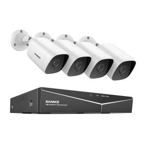 SANNCE 8CH 1080P Lite DVR CCTV System 4/8pcs FD 2.0MP Security Cameras IR Outdoor IP66 Video Surveillance Kit Motion Detection (Color: 8CH 4PCS DVR Kit, Build-in HDD: 2T)