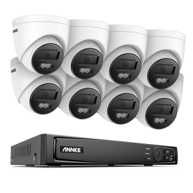ANNKE 8CH 4K POE Network Video Security System 8MP H.265+ NVR With 8MP Audio Recording Weatherproof IP Camera CCTV Security Kit (Color: 8CH 8PCS NVR Kit, Build-in HDD: 1T)