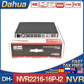 Original Dahua 12MP 16CH 1U 16POE 2HDDs NVR NVR2216-16P-I2 Network WizSense Video Recorder Connected to Third-party Camera (Video Input: 16CH, Build-in HDD: 4T)
