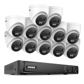 ANNKE H800 16CH 4K POE NVR Kit Network Video Surveillance Security System 8MP H.265+ Human & Vehicle IP Camera CCTV Security Kit (Color: 16CH 12PCS NVR Kit, Build-in HDD: 2T)