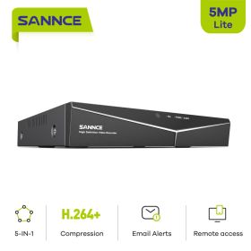 SANNCE 8CH 5MN Video Recorder Support AHD, TVI,CVI, CVBS, IP video input 5MP 5 IN 1 DVR For 2MP 3MP 4MP 5MP Cameras (Build-in HDD: nan)